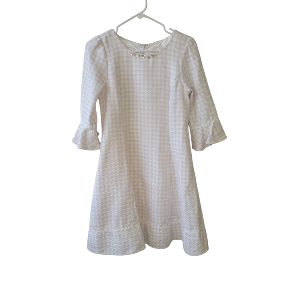 Lodispotto Lolita Couture Pink And White A Line Tweed Dress Medium